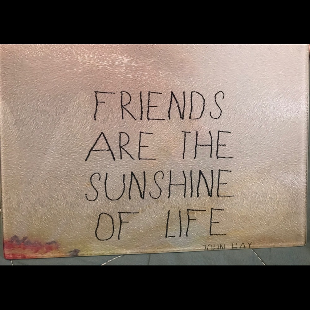 Friends Quote cutting board glass mini 11” x 8”